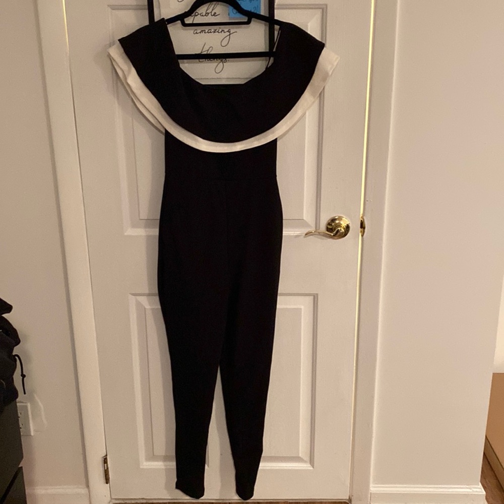 Off the shoulder/on the shoulder jumpsuit